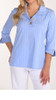 Frank Lyman White Striped Blue Tunic Blouse