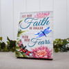 Glow Decor Faith Dragonflies LED Lighted Mini Lighted Tabletop Canvas