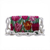 Tiana Designs Wildflower Tulips Beaded Chain Link Shoulder Strap Purse