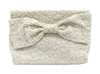 Tiana Designs Ivory Pearls & Beads Beaded Bow Crossbody Clutch Purse
