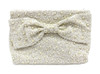 Tiana Designs Ivory Pearls & Beads Beaded Bow Crossbody Clutch Purse