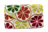 Tiana Designs Citrus Fruit Slices Ivory Beaded Envelope Clutch Crossbody Purse