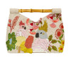 Tiana Designs 3D Sequin Cockatoo Birds Ivory Beaded Bamboo Handle Clutch Purse