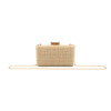 BC Bags Bamboo Snap Close Straw Box Purse