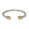 Brighton Pebble Link Two Tone Open Flex Cuff Bracelet