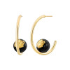 Gold & Honey 24kt Gold Leaf Ball Open Hoop Earrings Black