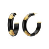 Gold & Honey 24KT Gold Leaf Lucite Hoop Earrings black gold