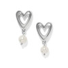 Brighton Cascade Open Heart Pearl Post Drop Earrings