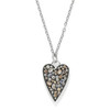 Brighton B Bright Silver Reversible Large Heart Necklace with Crystals