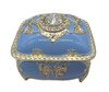 Splendid Large Crystal Square Shaped Powder Blue & Silver Musical Jewelry Box