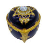 Splendid Large Crystal Heart Shaped Purple & Gold Musical Jewelry Box