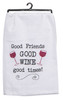 Kay Dee Good Friends Wine Krinkle Flour Sack Towel