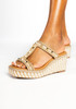 J Renee Tavelle Stud & Cord Rope Platform Sandals