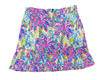 Lulu-B Wild Hot Pink & Blue Palm Tree Pleated Flounce Skort