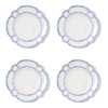 Two's Company French Blue Bamboo Trim Dinner Plate Set of 4