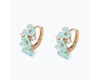 Periwinkle Delicate Iridescent Mint Flowers with Crystals Earrings