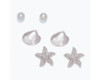 Periwinkle Silver Sealife Pearl Trio Stud Earrings Set
