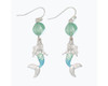 Periwinkle Green Bead Silver Turquoise Dangle Mermaid Earrings