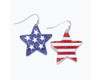 Periwinkle Patriotic Resin Glitter Stars Dangle Earrings