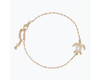 Periwinkle Gold Sea Turtle with Pearl Anklet Gold Chain