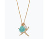 Periwinkle Gold Starfish Sea Charms Cluster Gold Necklace