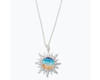 Periwinkle Polished Silver Sun Gleaming Beach Scene Silver Necklace