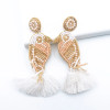 Beaded Bower Bird Dangle Earrings