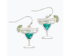 Periwinkle Aqua Margarita With A Lime Cocktail Dangle Earrings