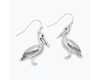 Periwinkle Polished Silver Pelican Shaped Dangle Earrings