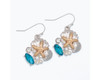 Periwinkle Two-Tone Sealife Pearl Crystal Cluster Dangle Earrings