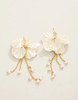 Spartina 449 Corolla Ivory Flower Petal Pearl Dangle Earrings