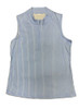 Lulu-B Striped Periwinkle Rhinestone Studs Zip Neckline Sleeveless Top