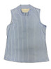 Lulu-B Striped Periwinkle Rhinestone Studs Zip Neckline Sleeveless Top