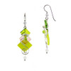 Deveer Fused Glass Katonah Earrings lime green