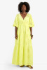 Trina Turk Arco Iris Citrus Pineapple Patterned Eyelet Ruffle Skirt Maxi Dress