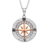 Ocean Jewelry Crystal & Ross Gold Compass Pendant Silver Necklace