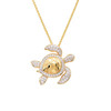 Ocean Jewelry CZ Turtle 14KT Vermeil Gold Necklace