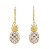 Ocean Jewelry CZ Pineapple 14Kt Gold Vermeil Drop Earrings