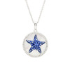 Ocean Jewelry Blue Crystal Starfish Mother Of Pearl Pendant Silver Necklace