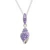 Ocean Jewelry Purple Crystal Sea Shell Pendant Silver Necklace