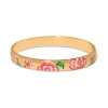 Brighton Enamel Rose Petal Gold Bangle Bracelet