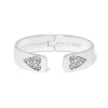 Brighton B You Hinged Silver and Crystal Hearts Bangle Bracelet