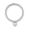 Brighton Meridian Petite Wave Heart Silver Bead Stretch Bracelet