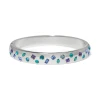 Brighton Love Messages B Radiant Blue Crystal Silver Hinged Bangle Bracelet