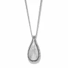 Brighton Ferrara Lacrima Hammered Silver Teardrop Pendant Necklace