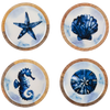 Ganz Under The Sea Blue Watercolor Wood & Enamel Tidbit Tray