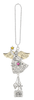 Ganz Two-Tone Pink Jeweled Rear View Mirror Angel Car Charm With Dangle Prayer & Cross Charms