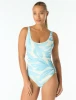 Carmen Marc Valvo Tamarindo Beaded Sides One Piece Swimsuit