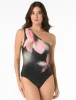 Coco Contours Plumeria Haze Genesis One Shoulder One Piece Swimsuit