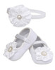 Cherished Moments Petals White Lace Infant Headband and Shoes Gift Set